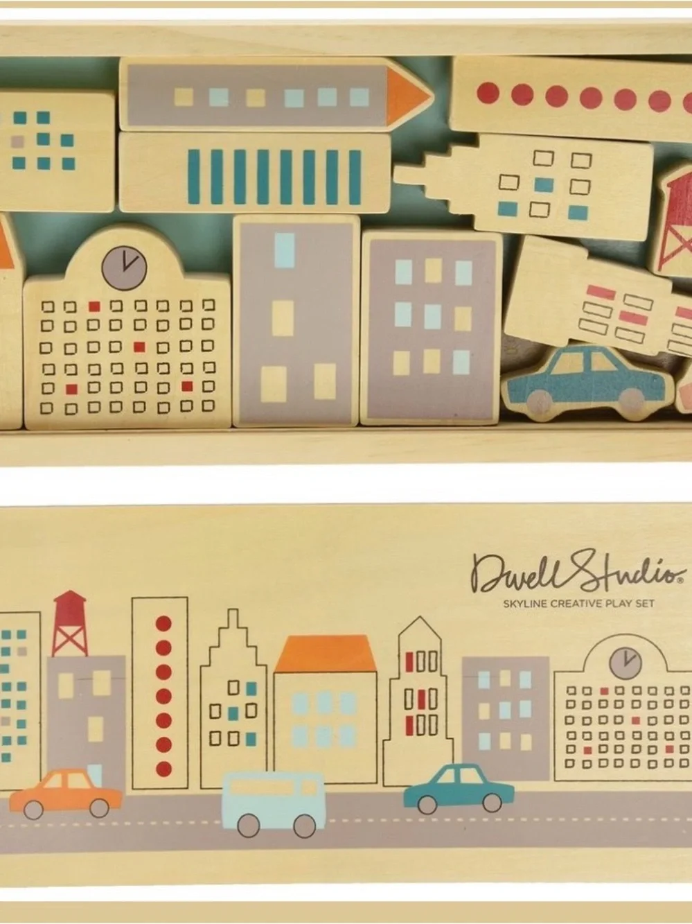 Dwell Studio “Skyline” City Play Set & 3 hooded towels (vintage)